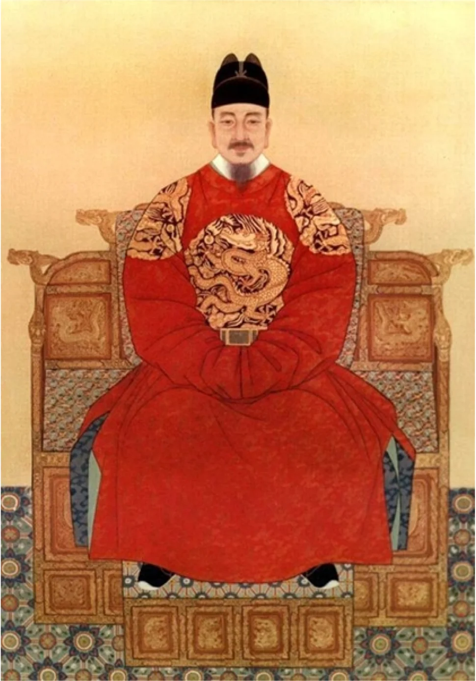 Fig.1 Court Portrait of King Sejong (r. 1418–1450) in the red royal dragon-robe